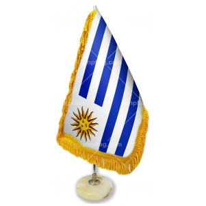 پرچم رومیزی اروگوئه ساتن درجه یک پایه سنگی