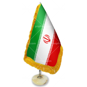 پرچم رومیزی ایران ساتن درجه یک پایه سنگی