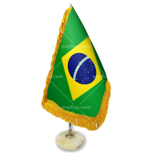 پرچم رومیزی برزیل ساتن درجه یک پایه سنگی